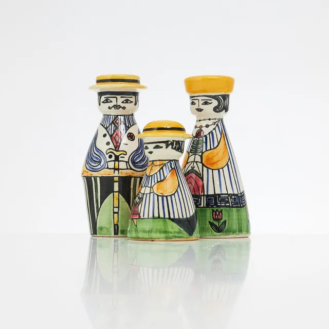 ANITA NYLUND. "Familjen Pepparsson", 3 delar, ströare, flintgods Jie, Gantofta.