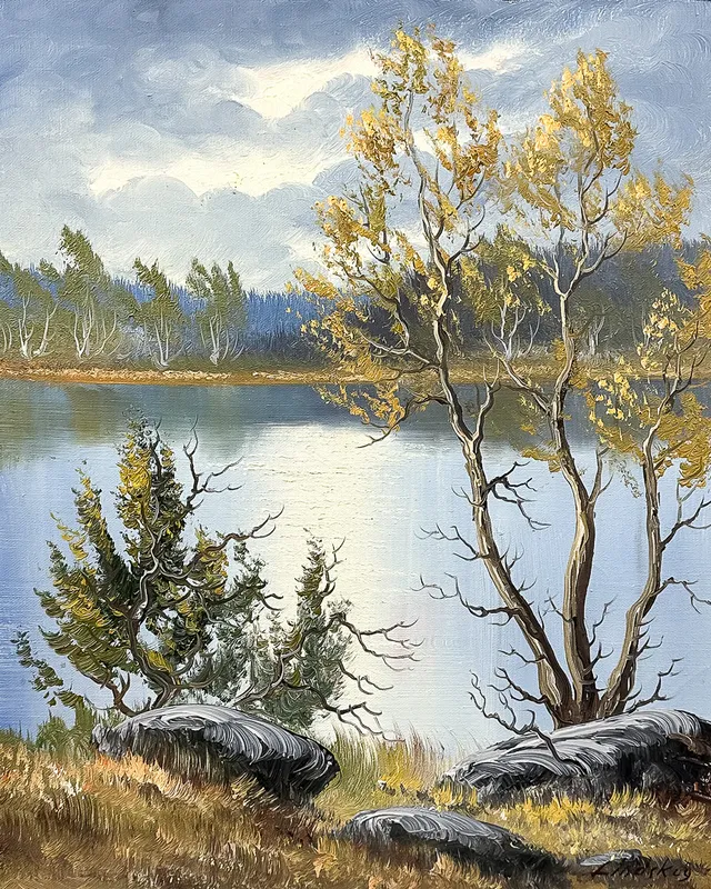 JOSEF LINDSKOG. OLJA PÅ DUK, signerad.