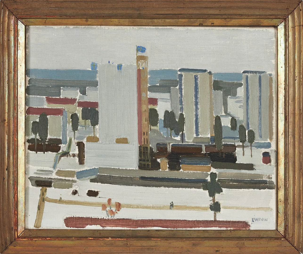 KURT LINDON (1919 - 1985). "Läkarhuset", olja på duk, signerad. — Paintings — Stockholms Auktionsverk Magasin 5