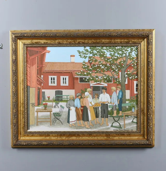 ERKERS MARIE PERSSON. TAVLA, akryl på pannå, signerad.