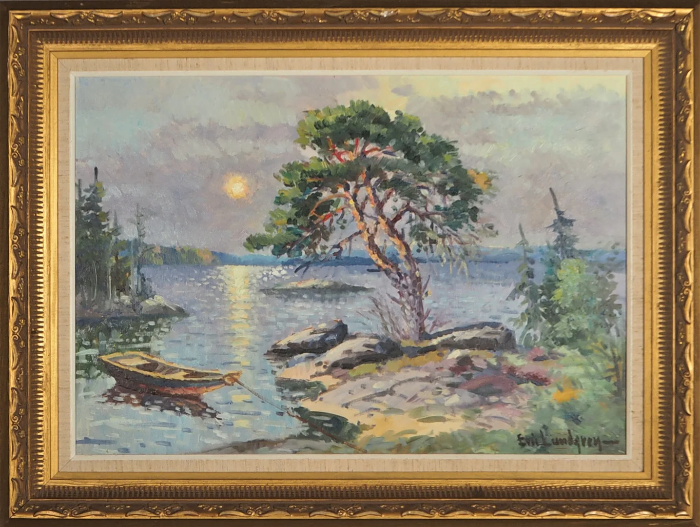 ERIC LUNDGREN. olja på duk, signerad. — Paintings — Lysekils Auktionsbyrå