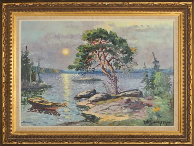 ERIC LUNDGREN. olja på duk, signerad.