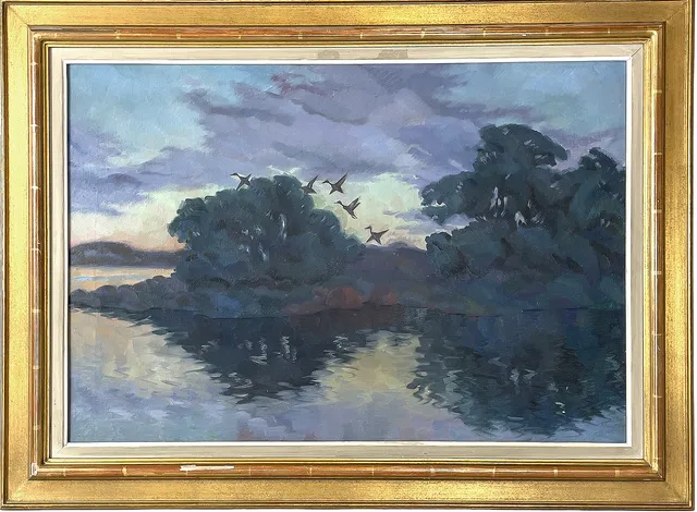 ROLF MELLSTRÖM. Olja på duk, "Stavsund, 1918", signerad på spännramen a tergo samt märkt av B. Wenström, konservator.