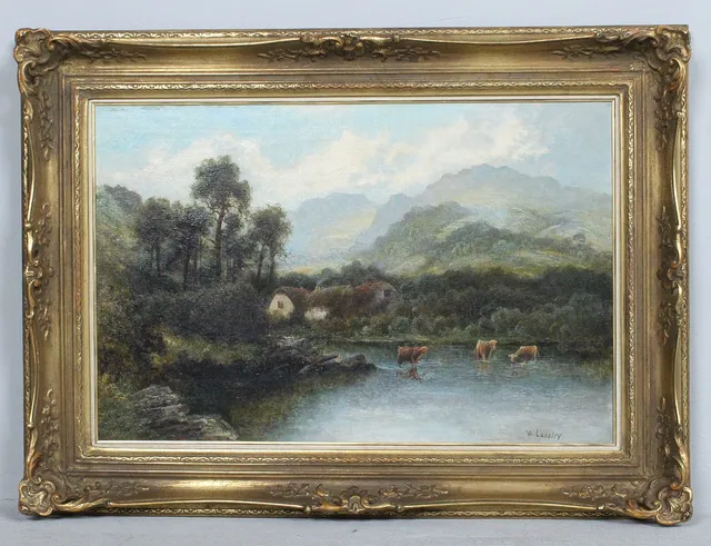 WILLIAM LANGLEY (1880-1920). 'Highland Landscape', Öl auf Leinwand, signiert.