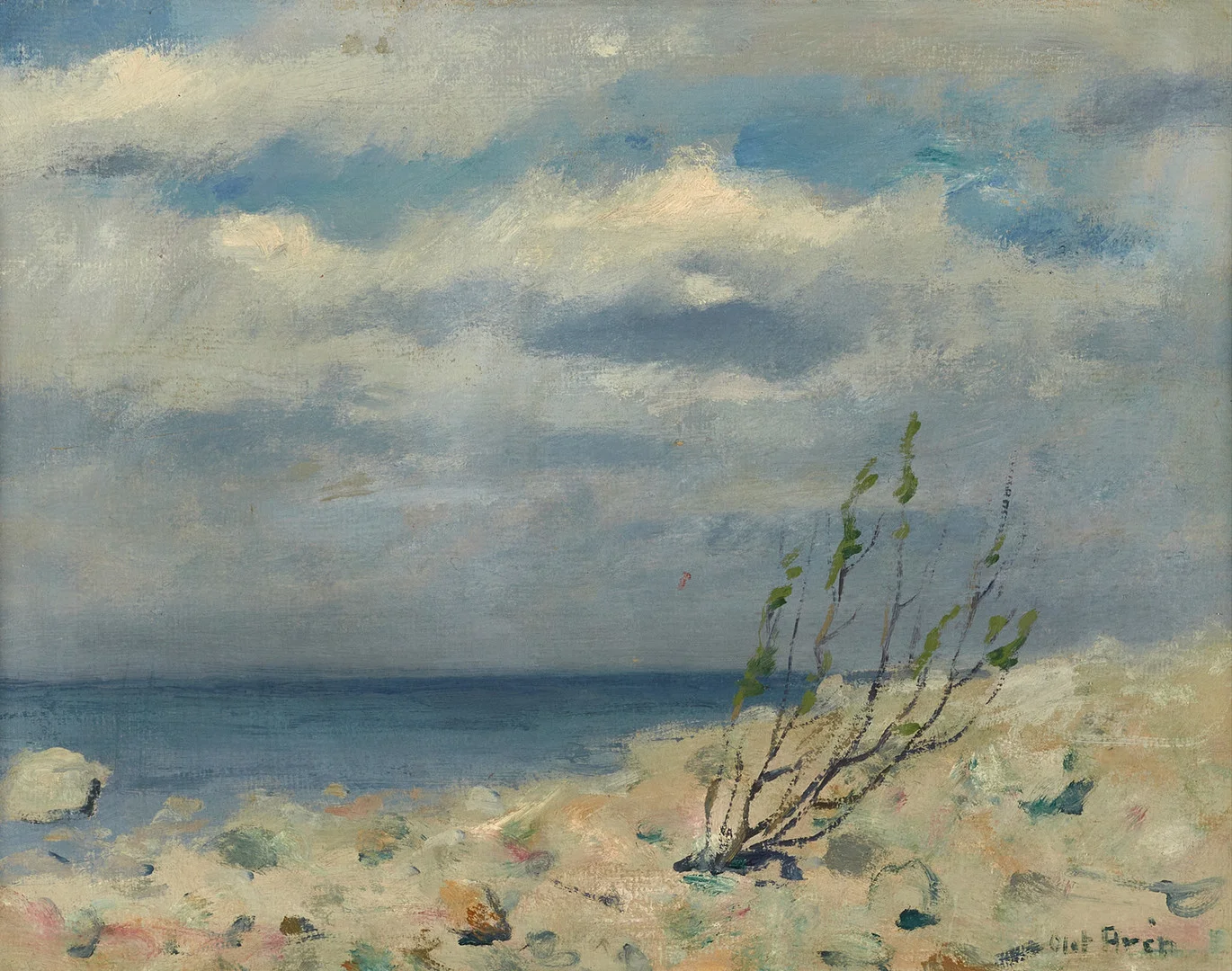 OLOF ARÉN (1918-2003). "Motiv från Skälderviken, Bjärehalvön", signerad, olja på pannå. — Paintings — Crafoord Auktioner Stockholm