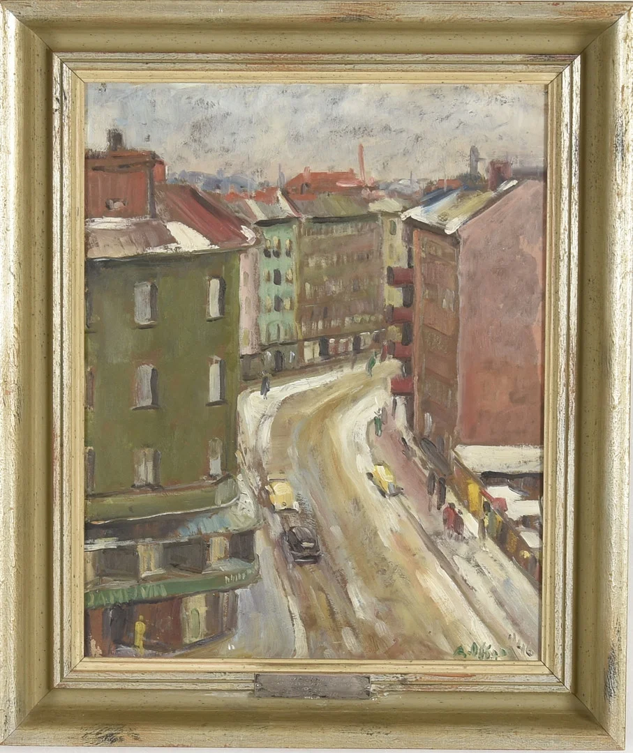ANDERS OLSSON. Olja på pannå. — Paintings — Halmstads Auktionskammare