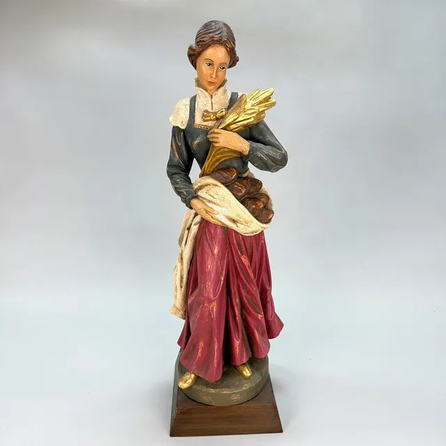 STATY - Bemälat trä, Sankta Notburga av Rattenberg, 1900 talets mitt.