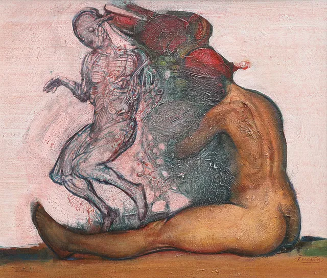 RUDOLF LABAŠ 1941-2025. OLJA PÅ PANNÅ, SIGNERAD OCH DATERAD 1988.