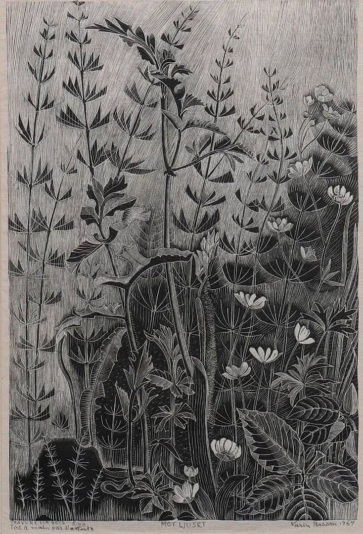 KARIN PERSSON. "MOT LJUSET". — Engravings & Prints — Crafoord Auktioner Lund