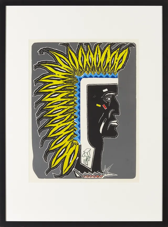 Ransve, Bjørn — "Indianerprofil med farger" 1984