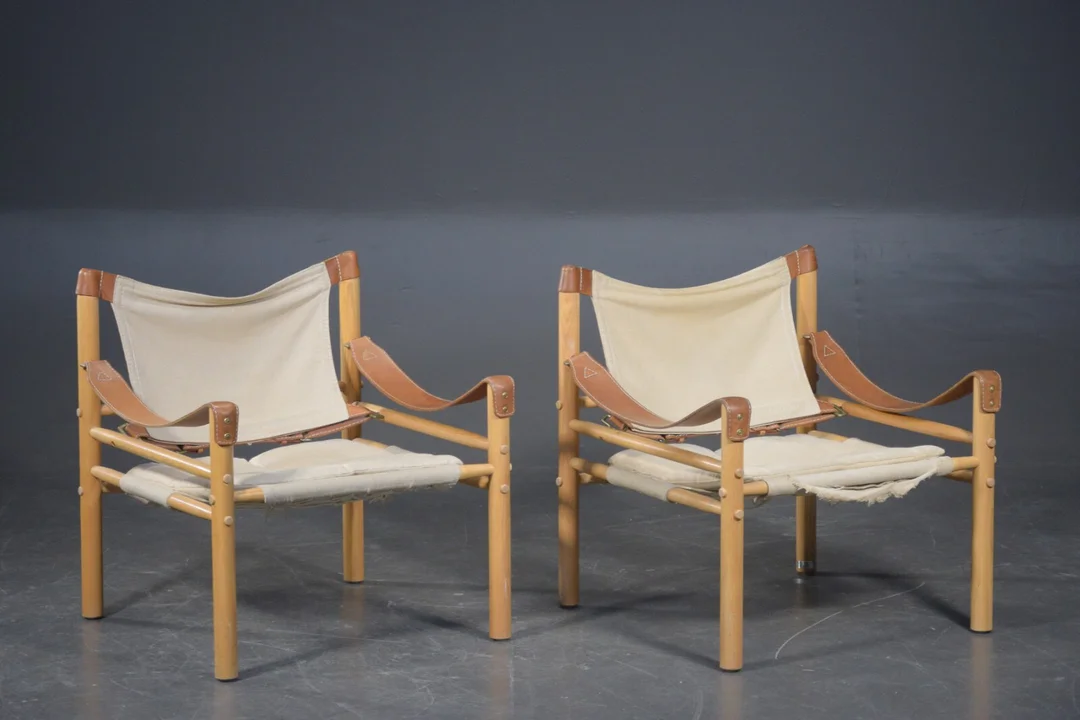 Arne Norell, Scirocco, par safaristole, stel af ask (2) — Furniture/Lounge chairs — Lauritz