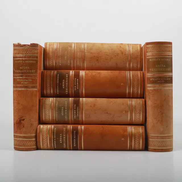 WINSTON CHURCHILL. Böcker, 6 stycken, "Andra världskriget", Skoglunds Bokförlag, 1948-1954.
