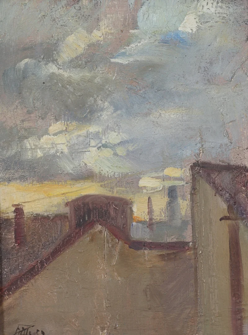 NISSE ZETTERBERG. Hustak olja på pannå, monogramsignerad. — Paintings — Stadsauktion Sundsvall