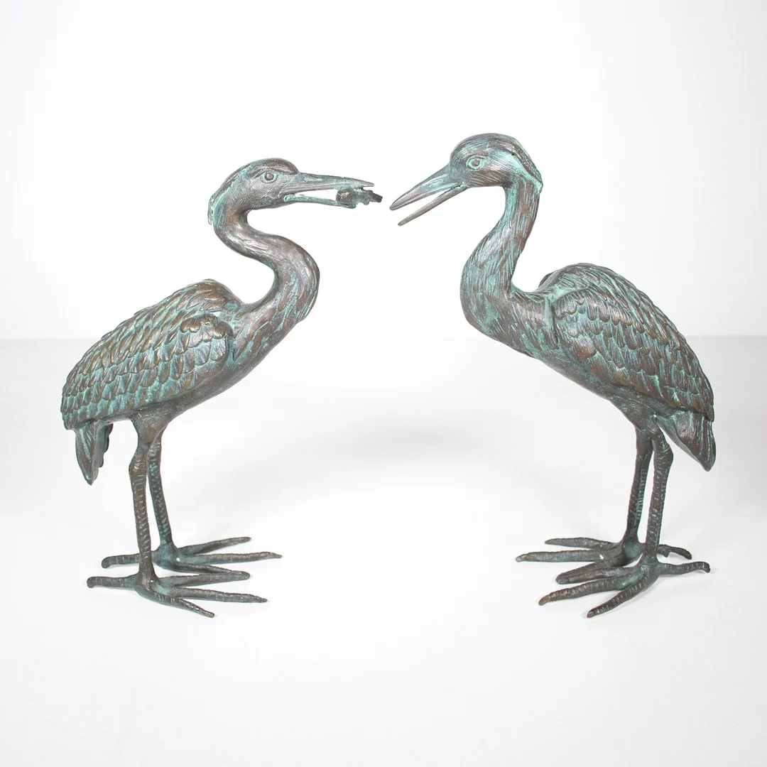 Unbekannter Künstler, 'Fischreiher-Pärchen', Skulpturen, Metallguss, patiniert. — Sculptures & Bronzes — Stockholms Auktionsverk Düsseldorf/Neuss
