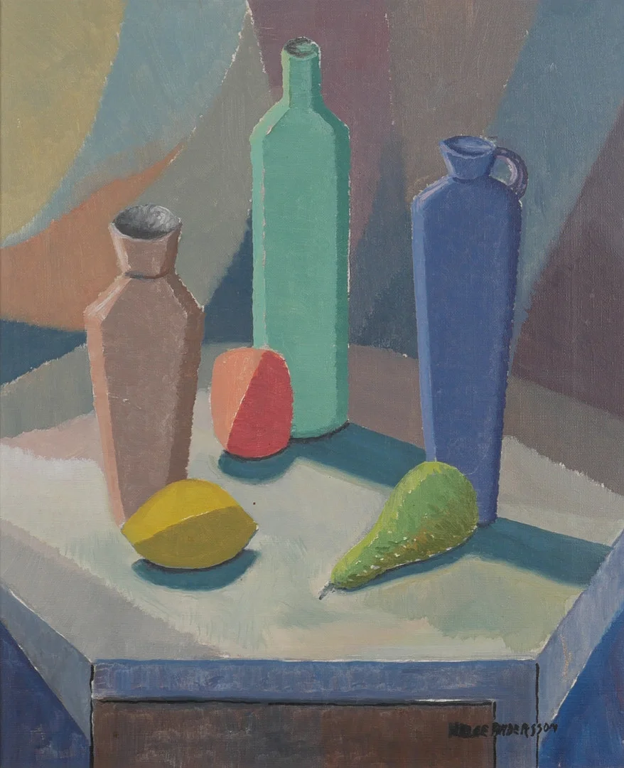HELGE ANDERSSON. Stilleben, olja på duk, signerad Helge Andersson. — Paintings — Auktionsfirma Kenneth Svensson i Kalmar