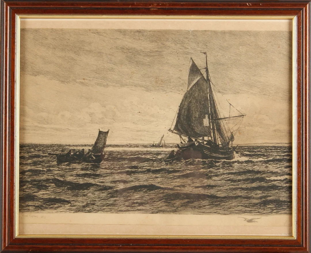 Carl Locher radering — Paintings and sculptures/Prints and photography — Lauritz