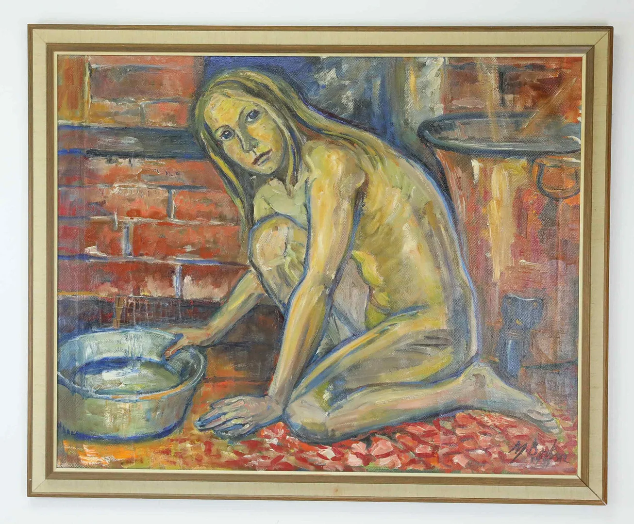 MARTHE BOHM. Olja på duk, Flicka, signerad, daterad 1939. — Paintings — Hälsinglands Auktionsverk