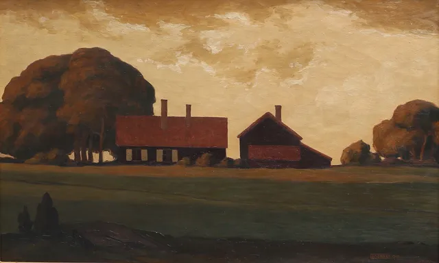 GABRIEL BURMEISTER. Lantgård. Olja på duk, signerad och daterad 1909.