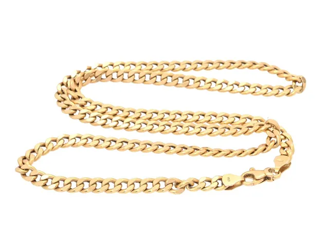 HALSKEDJA, 18K guld, pansarlänk, längd 51 cm, vikt 19,2 g.