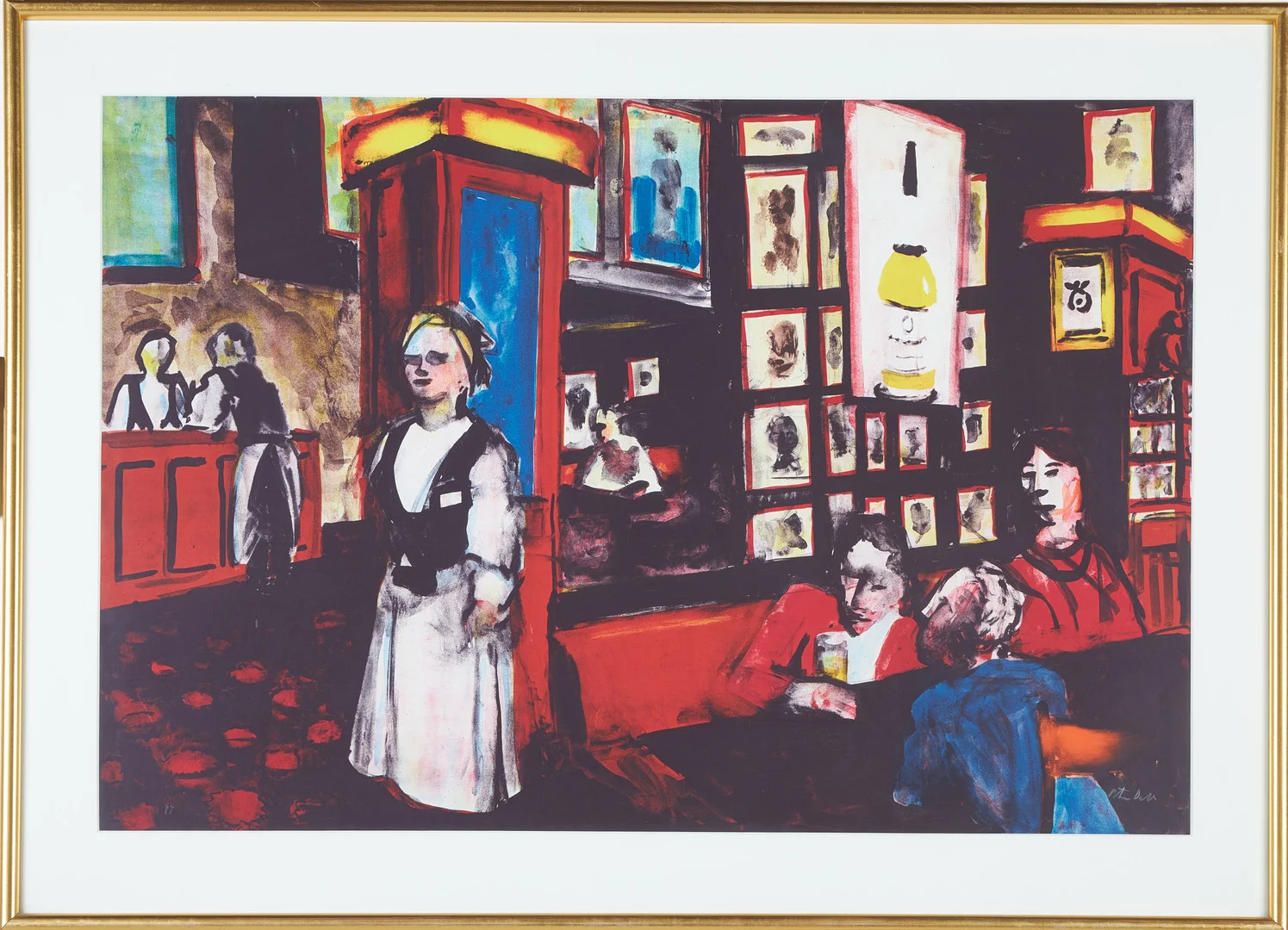 PETER DAHL. Restauranginteriör, färglitografi, numrerad pt, signerad. — Engravings & Prints — Stockholms Auktionsverk Sickla