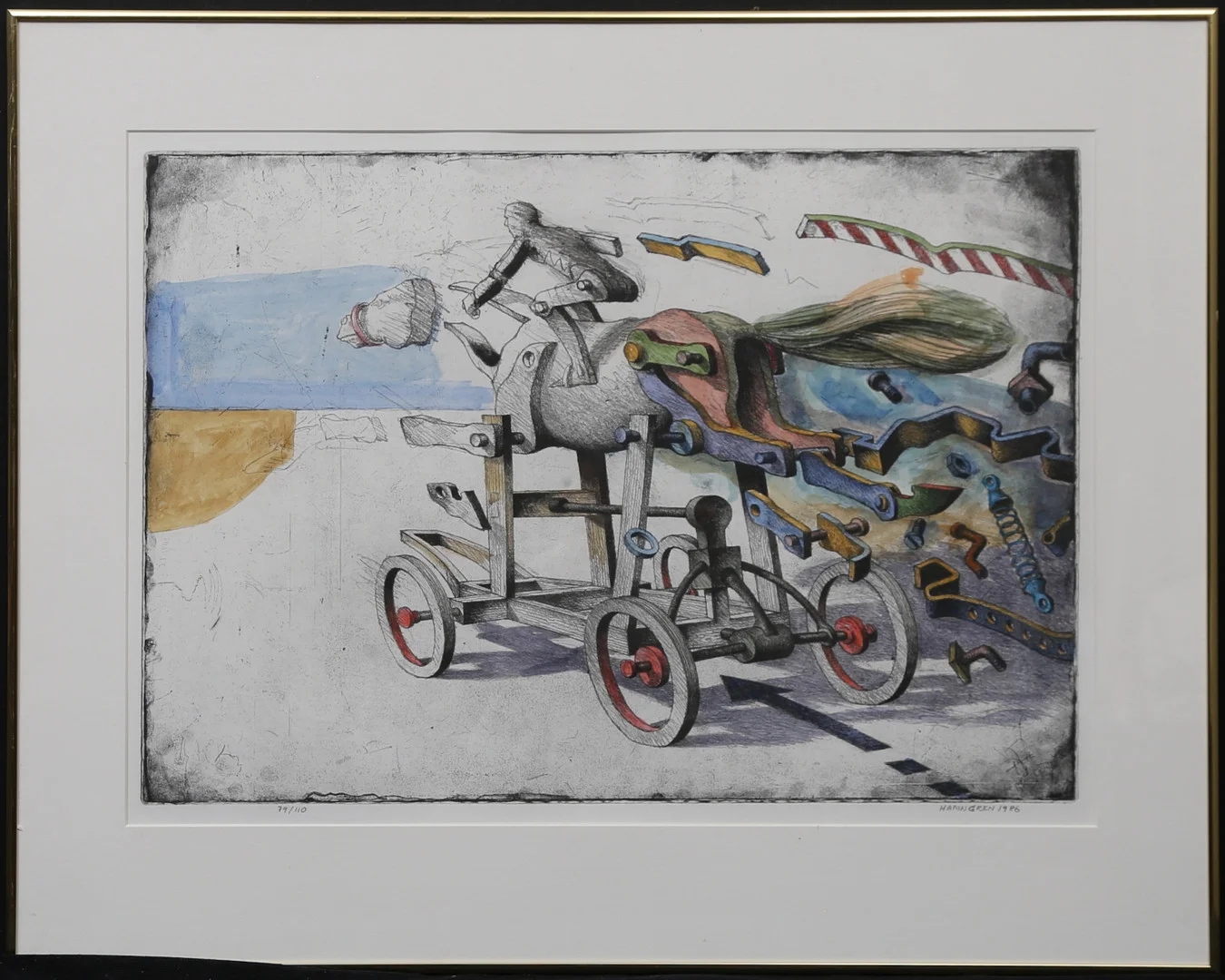 HANS HAMNGREN. Färglitografi, signerad, numrerad 79/110 och daterad 1986. — Engravings & Prints — Gomér & Andersson Linköping