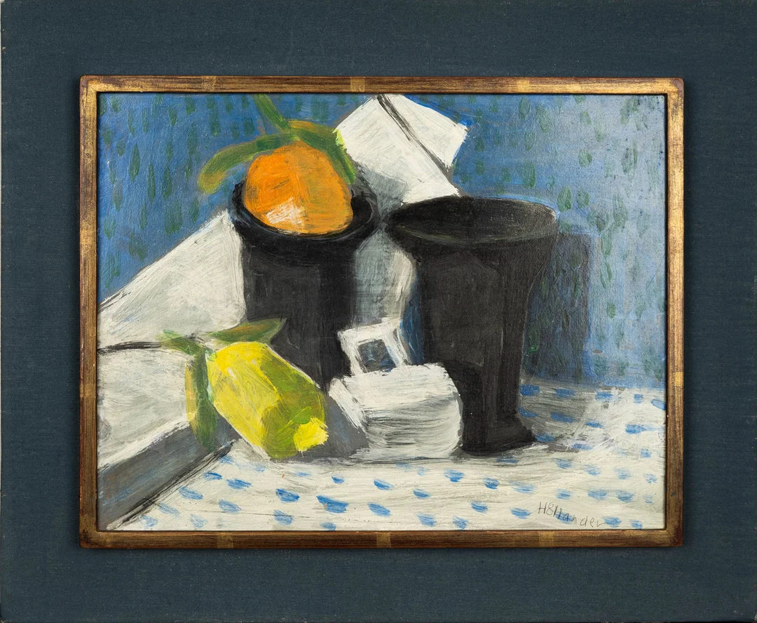 GUNNAR HÅLLANDER. Olja på pannå, Stilleben, Signerad och daterad 1974. — Paintings — Norrlands Auktionsverk