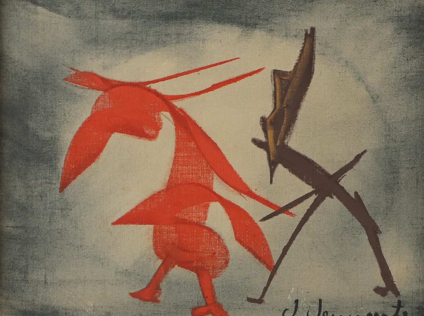 VALDEMAR VENNERSTEN. Komposition, olja på pannå, signerad V. Vennersten. — Paintings — Helsingborgs Auktionskammare