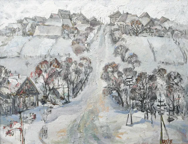 Ukendt kunstner. "Silver Day" Olie på lærred. Signeret. Rusland.
