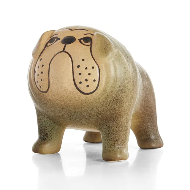 LISA LARSON, Bulldog, Gustavsberg, stengods, märkt LISA L., MADE IN SWEDEN.