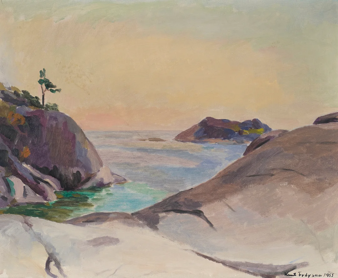 Frøysaa, Knut — "Sommer ved sjøen II" 1955 — Kunst/Maleri — Blomqvist