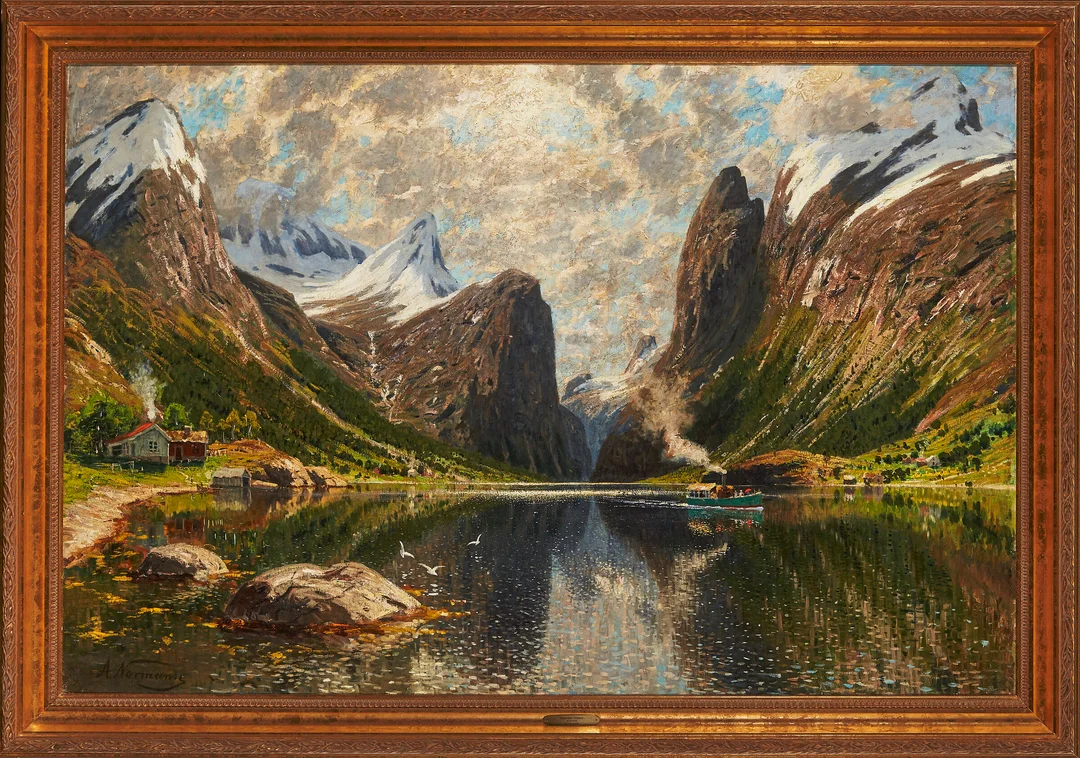 Normann, Adelsteen — Fjordlandskap — Kunst/Maleri — Blomqvist