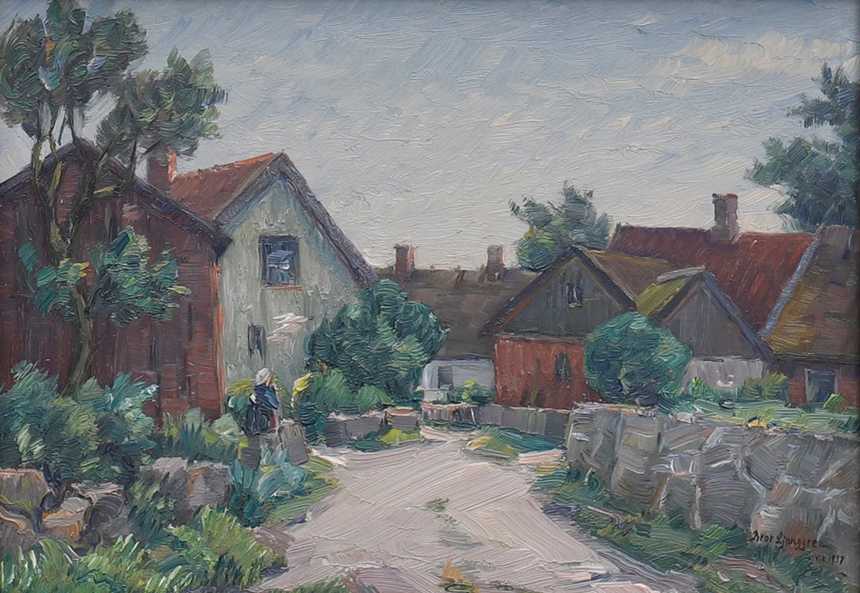 BROR LJUNGGREN. MOTIV FRÅN VIK. — Paintings — Crafoord Auktioner Lund