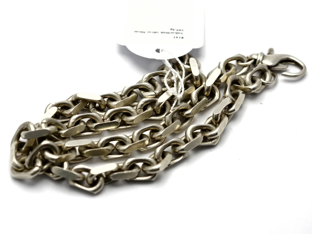 Halskedja, Ankarlänk, ny karbinhake krävs, silver 50cm 105,4g — Smycken/Halskedja — Kaplans