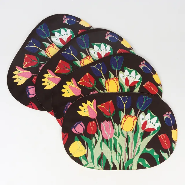 BORDSTABLETTER, 4 st, "Tulpan", Josef Frank Svenskt Tenn.