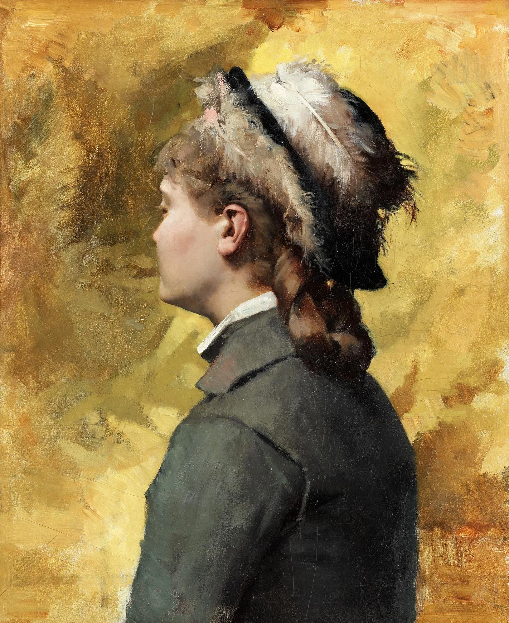 Albert Edelfelt, "Ung kvinna i grått". — Bukowskis