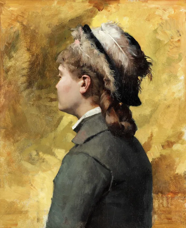 Albert Edelfelt, "Ung kvinna i grått".