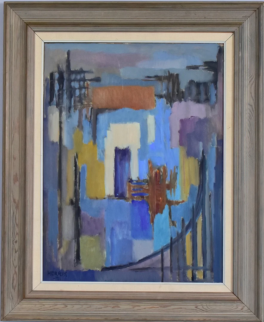 ALLAN HERRIK. TILLSKRIVEN. oljemålning på duk, "Rio de San Barnaba, Venezia". — Paintings — Halmstads Auktionskammare