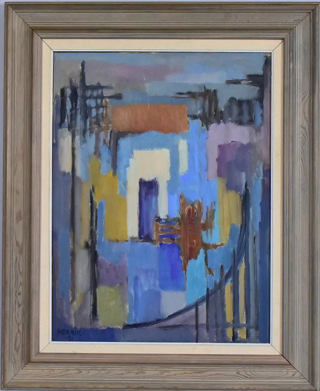 ALLAN HERRIK. TILLSKRIVEN. oljemålning på duk, "Rio de San Barnaba, Venezia".