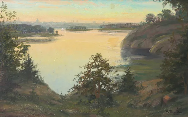 RAGNAR SWAHN. Olja på pannå, signerad.