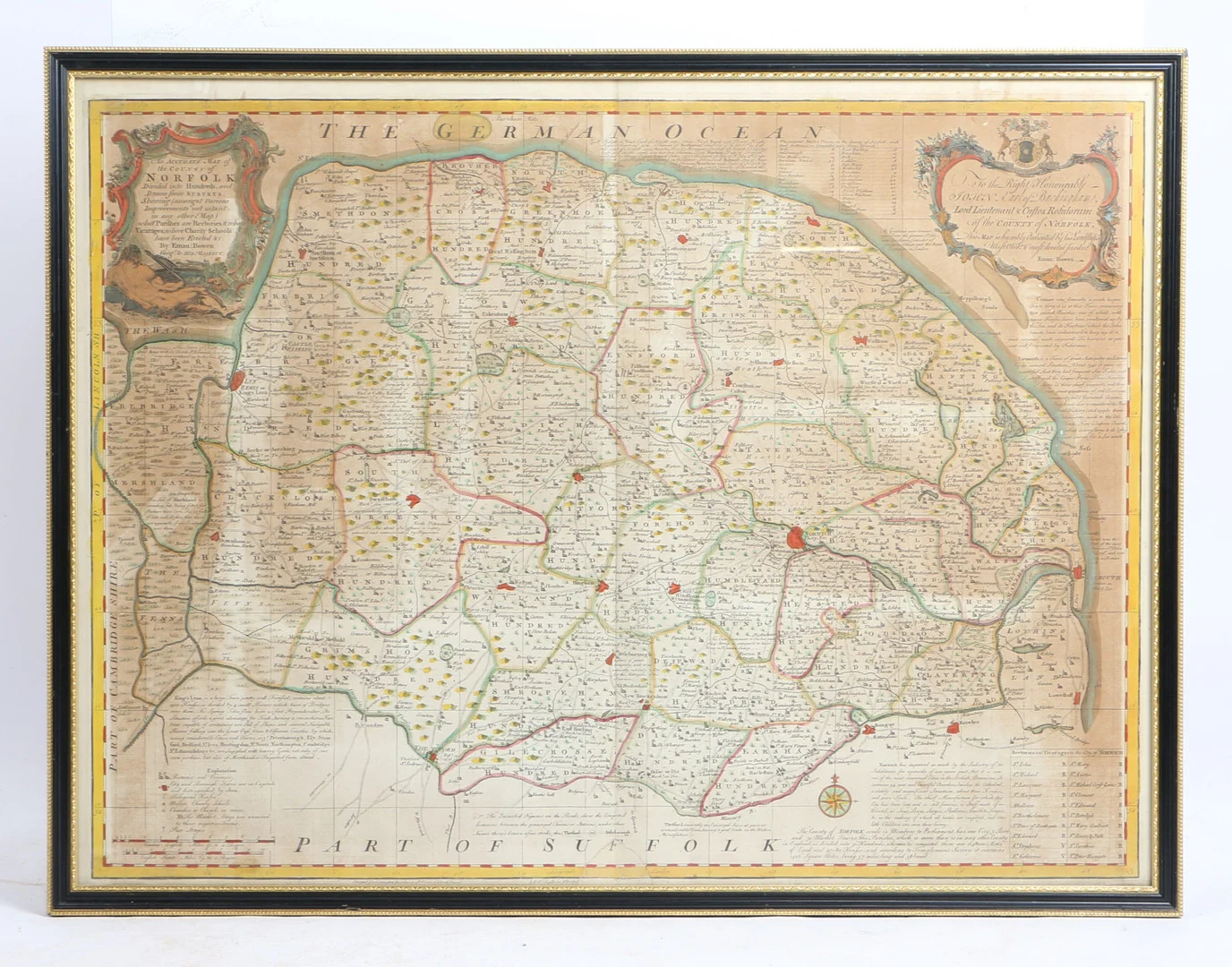 EMANUEL BOWEN: AN ACCURATE MAP OF THE COUNTY OF NORFOLK DIVIDED INTO HUNDREDS... — Maps — Bishop & Miller