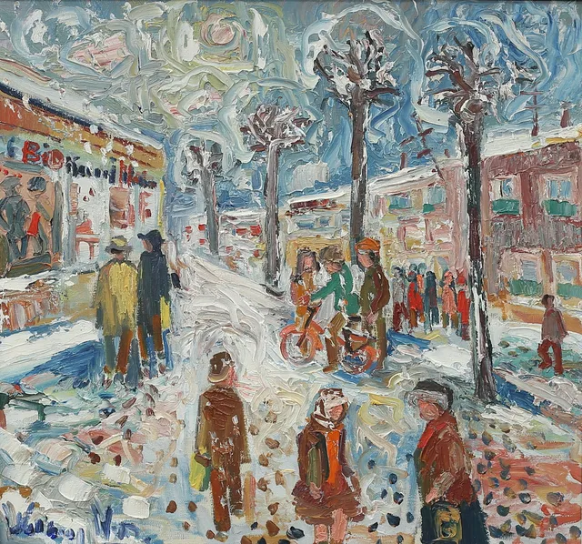 WALBORG NORRMAN. Stadsmiljö, olja på duk, signerad.