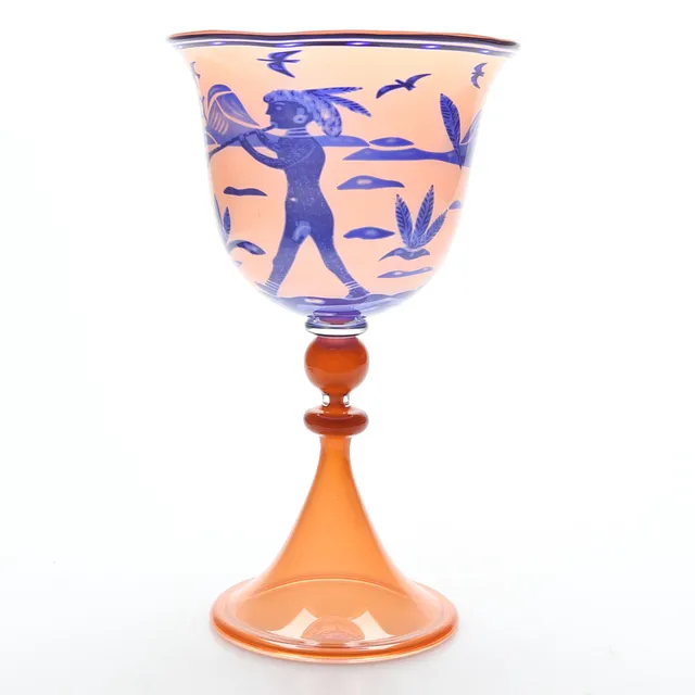 WILKE ADOLFSSON. PRAKTPOKAL, glas, signerad, 1900-tal.