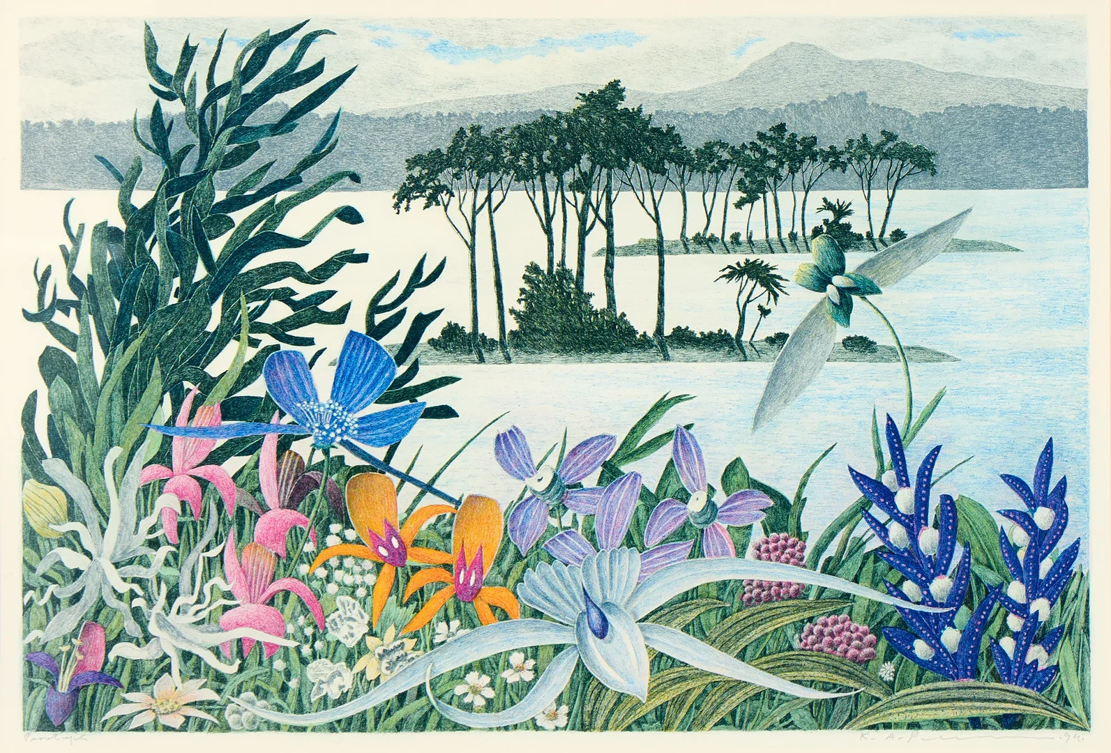 KARL AXEL PEHRSON. Exotiska blommor. — Engravings & Prints — Uppsala Auktionskammare