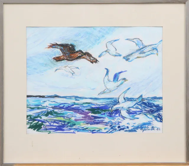 EVA HYBBINETTE. KRITA, på papper, signerad, 1982.