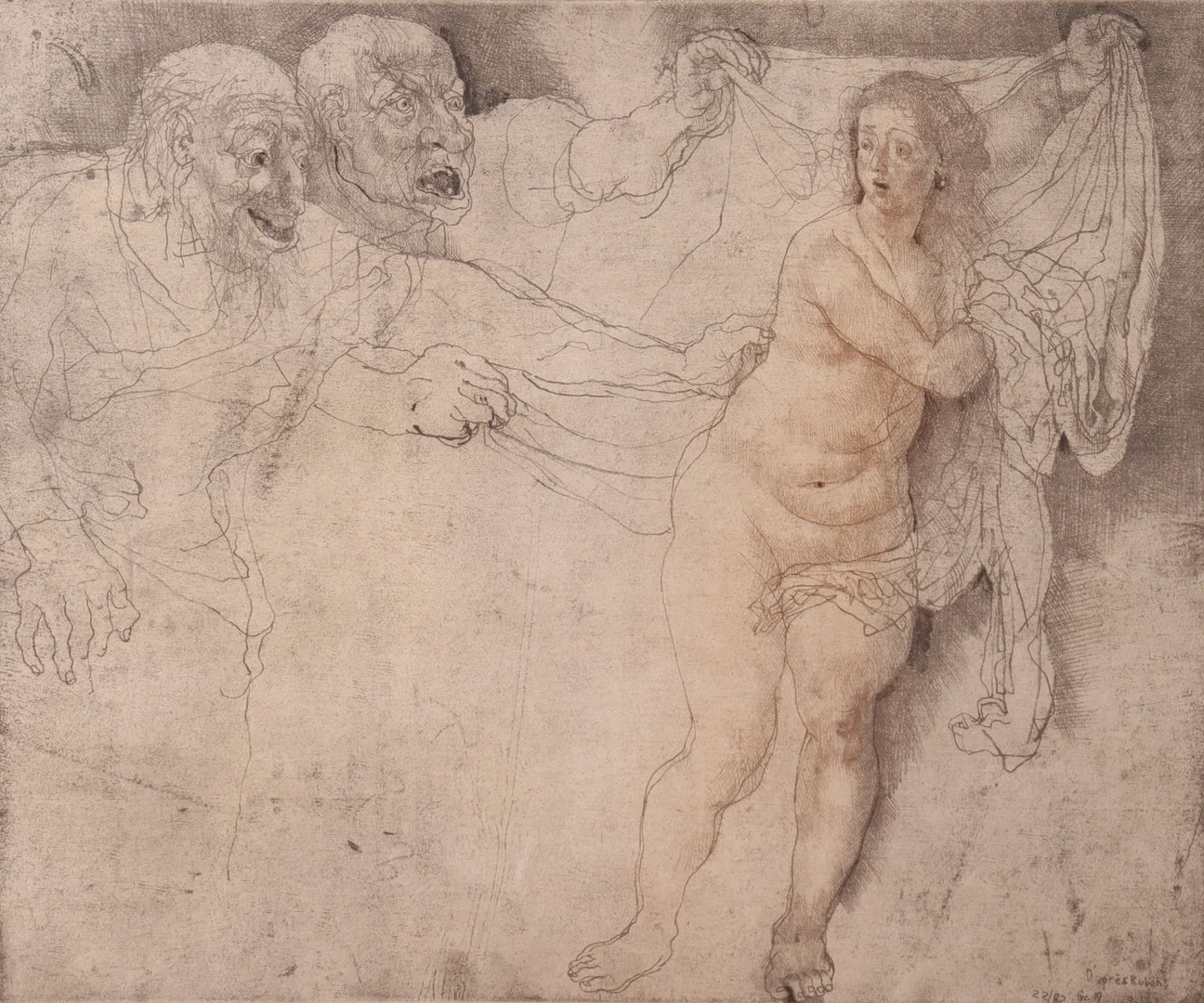 JIRI ANDERLE. etsning, "Venus and the Two Old Men" efter Rubens. — Engravings & Prints — Markus Auktioner