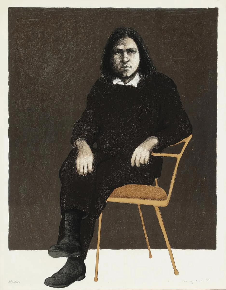 Untitled. Signed Trampedach 75, 38/1044. Lithograph in colours. Visible size 68×53 cm. — Modern Prints/Modern art — Bruun Rasmussen