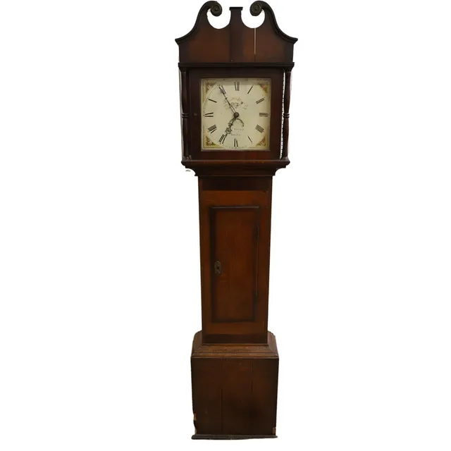 A 19TH CENTURY WEST COUNTRY OAK 30 HOUR LONGCASE CLOCK.