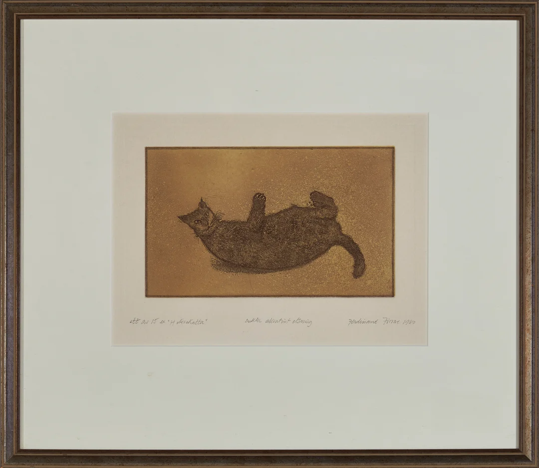 Finne, Ferdinand — "Heksekatta" 1980 — Kunst/Grafikk — Blomqvist