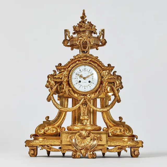 BORDSPENDYL, Napoleon III, Frankrike 1800-talets andra hälft, förgylld brons.