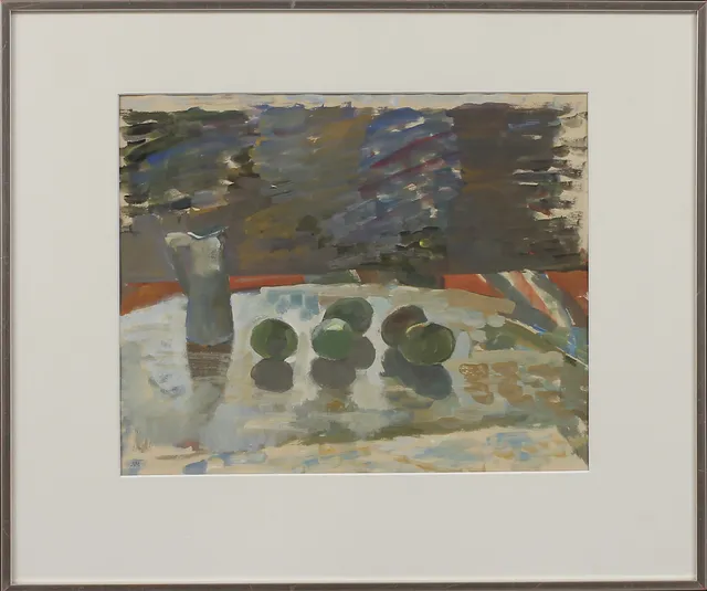 ARNE MALMBORG. Stilleben, blandteknik, signerad.